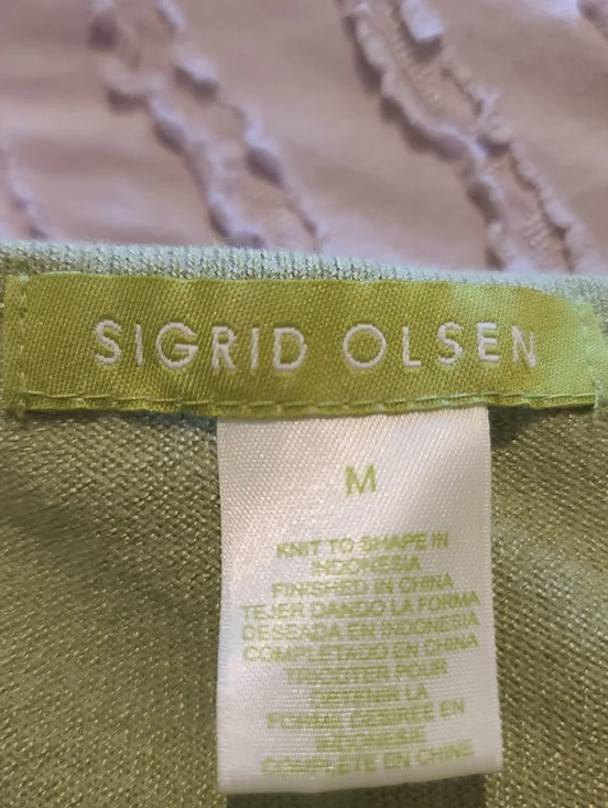 Sigrid Olsen Light Green Women's Sweater. W-82 - Picture 3 of 7